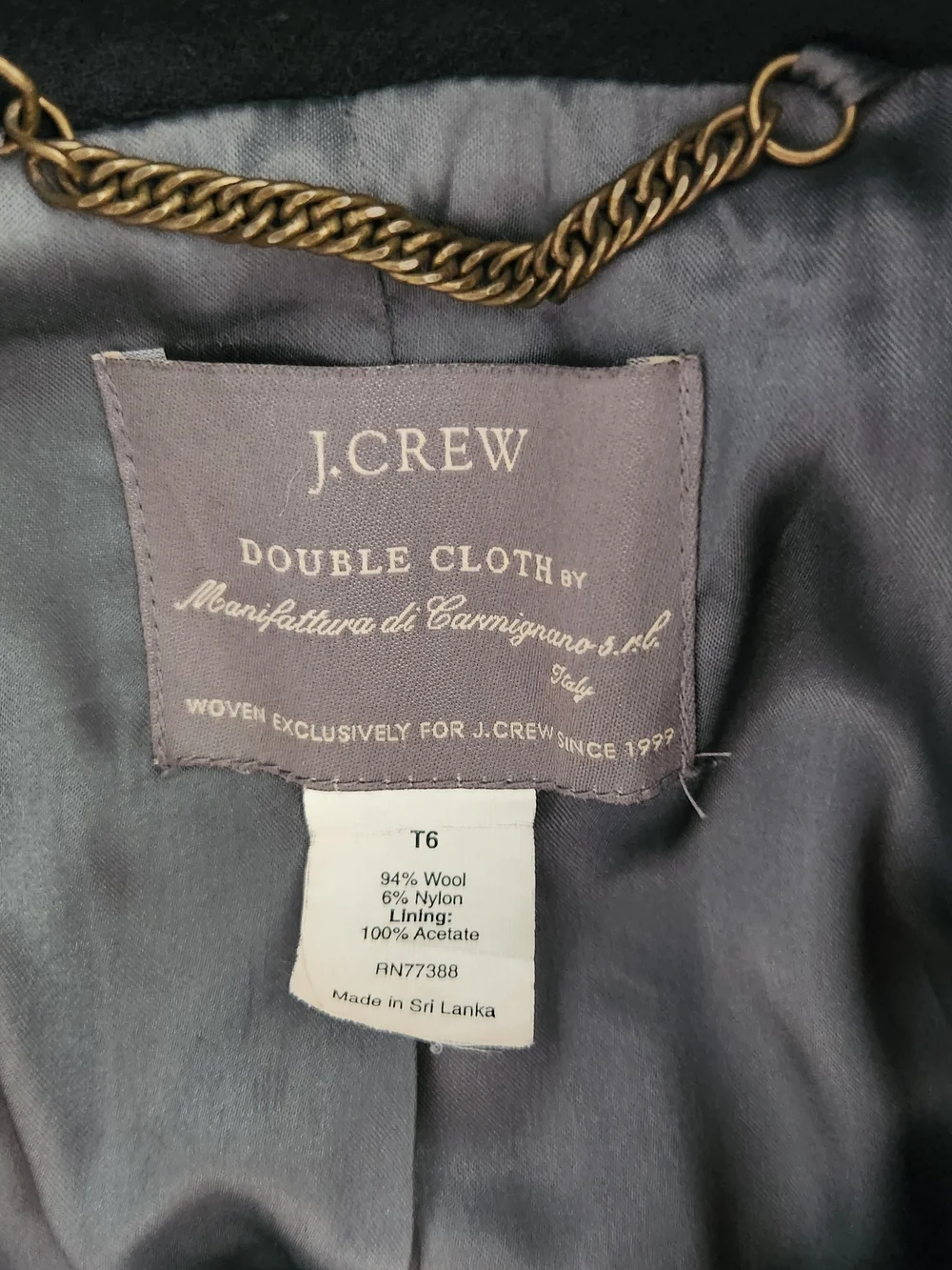J. Crew Black Double-Breasted Wool Pea Coat - Picture 5 of 6
